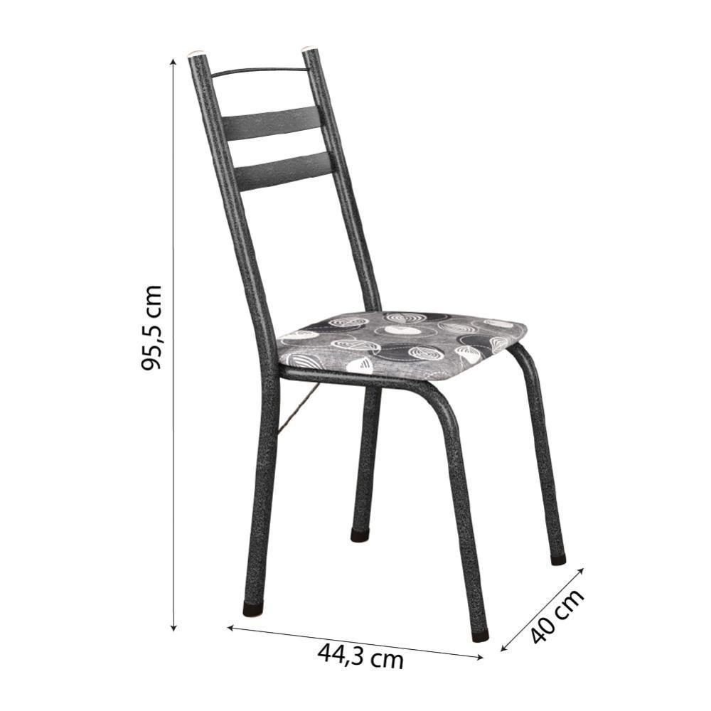 Conj De Mesa Itália Com 6 Cadeiras 1,40m Granito/Dark - 5