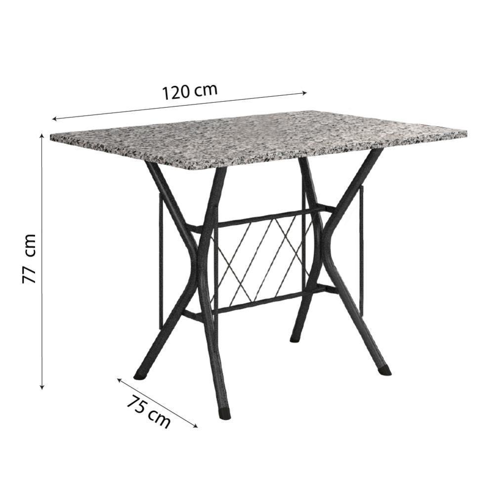 Conj De Mesa Itália Com 4 Cadeiras 1,20m Dark/ Granitado - 5