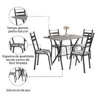 Conj De Mesa Itália Com 4 Cadeiras 1,20m Dark/ Granitado - 3