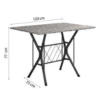 Conj De Mesa Itália Com 4 Cadeiras 1,20m Dark/ Granitado - 6