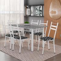 Conjunto de Mesa Itália com 6 Cadeiras 1,40m Artefamol Granito-Branco - 2
