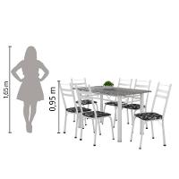 Conjunto de Mesa Itália com 6 Cadeiras 1,40m Artefamol Granito-Branco - 3