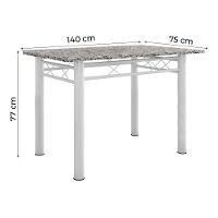Conjunto de Mesa Itália com 6 Cadeiras 1,40m Artefamol Granito-Branco - 6