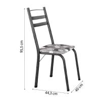 Conj De Mesa Itália Com 4 Cadeiras 1,20m Dark/Granito