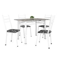 Conj De Mesa Com 4 Cadeiras 1,20m Branco/Granito Branco - 1