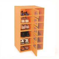 Kit Organizador Tenis Sapatos Salto 6 Caixas Empilhavel Abertura Frontal Luxo Closet Quarto Compacto