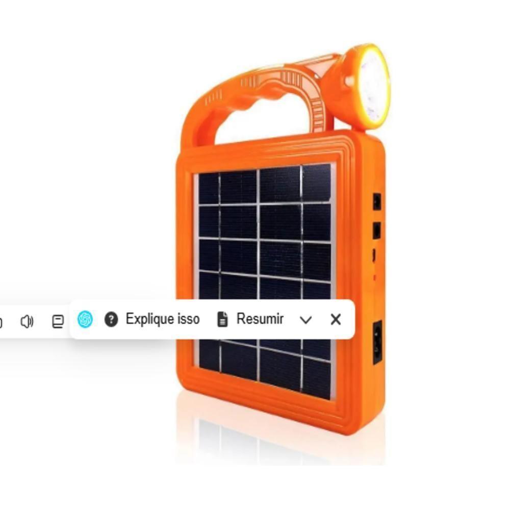 Kit Lanterna Led Solar Recarregavel Power Bank Lampada Emergencia Extra Usb Luz Portatil 500ma 5v 1a - 6