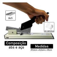Grampeador Profissional 240 Folhas Executivo Gigante Mesa Bancada Escritorio Grande Reforçado Manual - 5