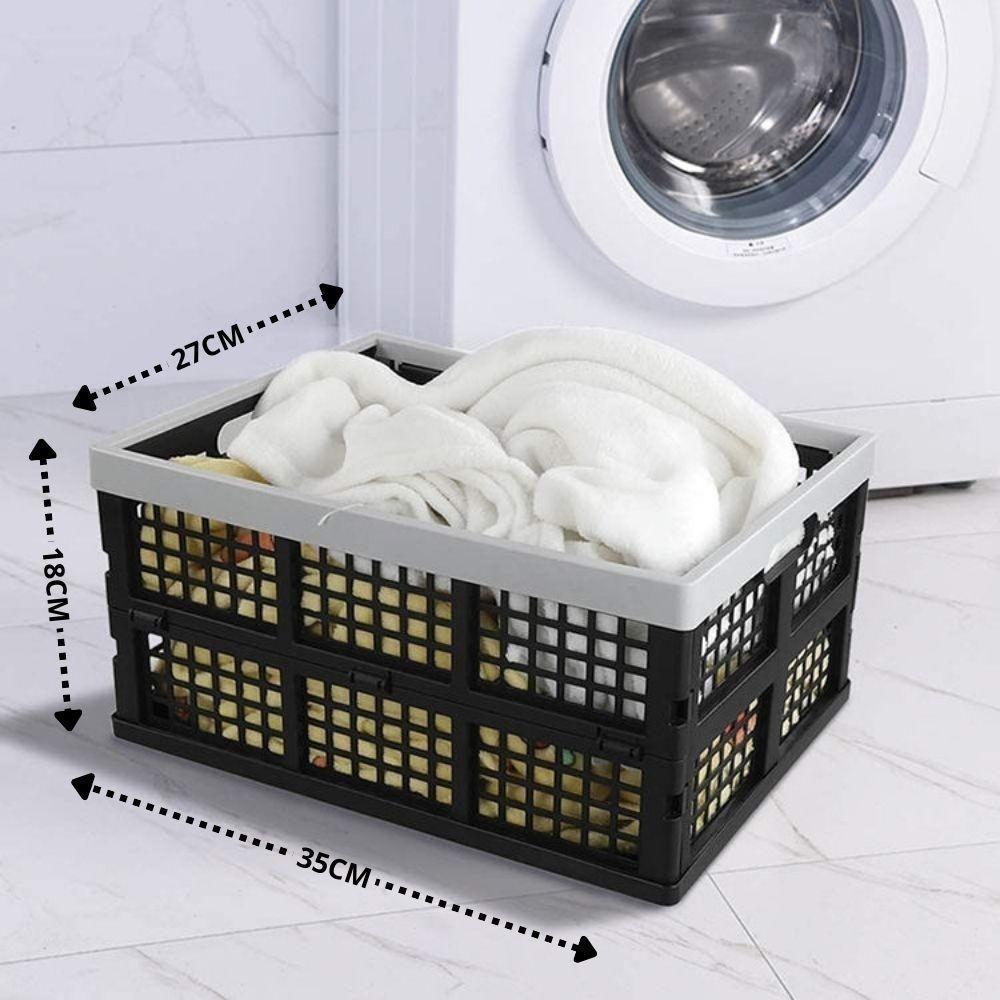 Caixa Organizadora Dobravel Cesto Desmontavel Caixote Transporte Multiuso Carga Compras Lavanderia - 7
