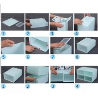 Kit 6 Caixa Sapateira Empilhavel Organizador Dobravel Guarda Roupa Sapatos Tenis Box Quarto Closet Laranja - 8