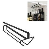 Organizador Taças Copos Suporte Suspenso Encaixe Prateleira Bar Cozinha Adega Preto - 2