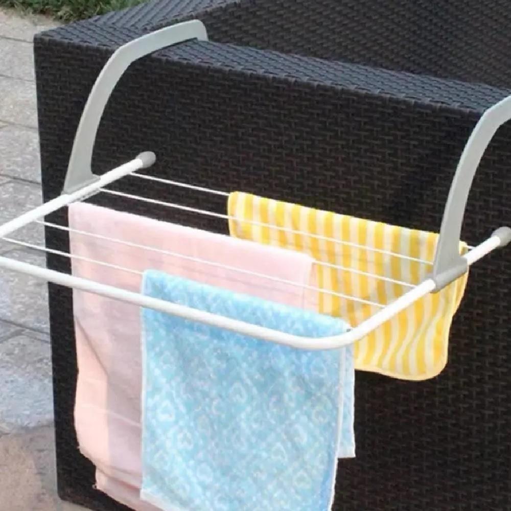 Varal Portatil Porta Janela Sacada Apartamento Suporte Seca Roupa Dobravel 5 Varetas Pratico - 3