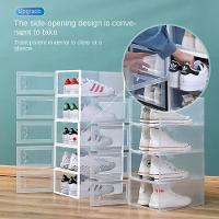 Kit 6 Caixa Sapateira Empilhavel Organizador Dobravel Guarda Roupa Sapatos Tenis Box Quarto Closet Azul - 5