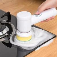 Escova Limpeza Eletrica Lava Loucas Banheiro Azulejos 5 Em 1 Mop Carpete Sofa Sem Fio Multifuncional - 2