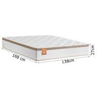 Colchão Casal Molas Ensacadas Real 138X188X27Cm Branco/Bege - 3