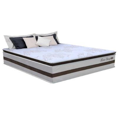 Colchão Molas Ensacadas Love Story Queen 1,58m Pillow Top Branco-Marrom Gazin Colchões