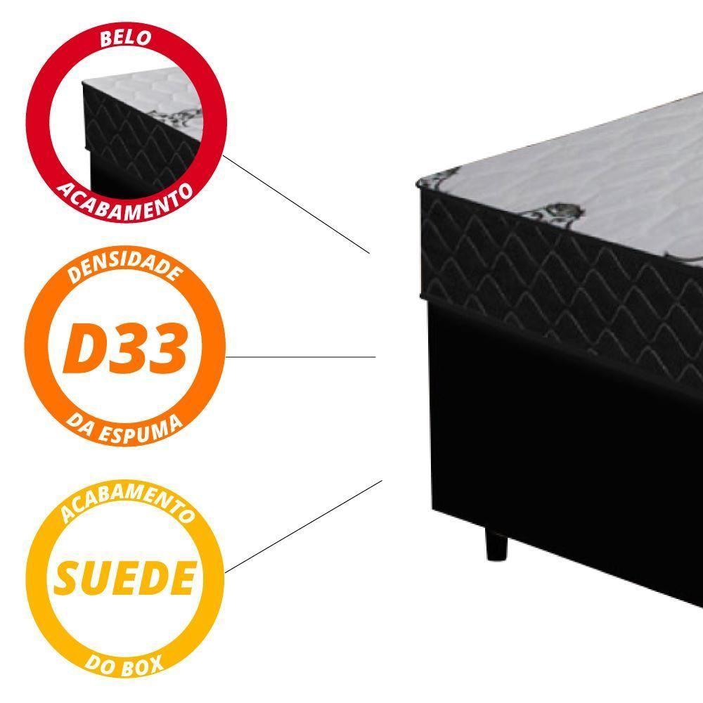 Colchão De Espuma D33 Firme Casal 1,38m 22cm Duo Com Box Preto - 5