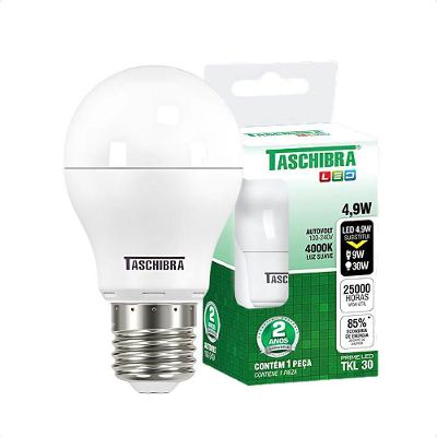 Kit 25 Lâmpadas Led Bolinha Tkl 4,9w Taschibra E27 Bivolt 4000k Neutro