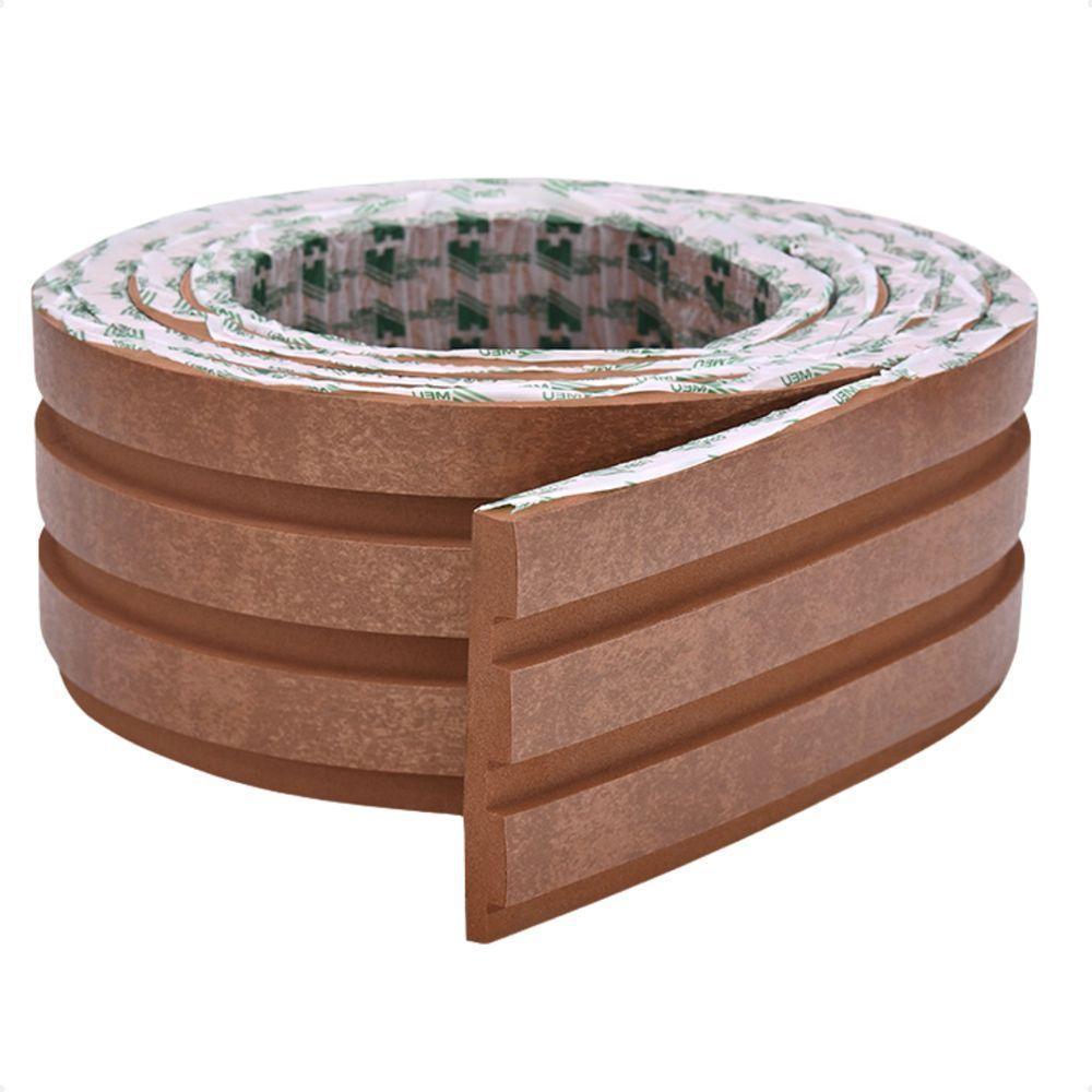 Painel Ripado De Eva Laminado Autocolante Flexível Rolo 10mt Linha Urban Bronze Com Textura Amadeirado - 1