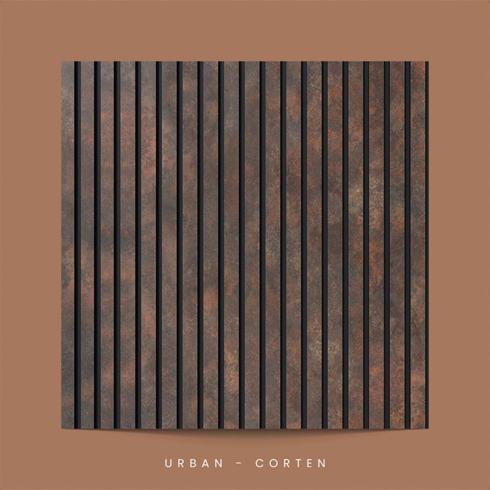 Painel Ripado De Eva Laminado Autocolante Flexível Rolo 10mt Linha Urban Corten Com Textura Amadeirado - 3