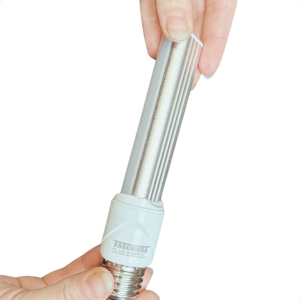 Lâmpada Led Pl 8w Rotatória Taschibra E27 Bivolt 6500k Frio - 4