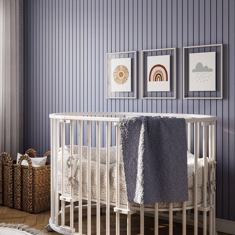 Painel Ripado Laminado De Eva Autocolante Flexível Rolo 10m Azul - 2