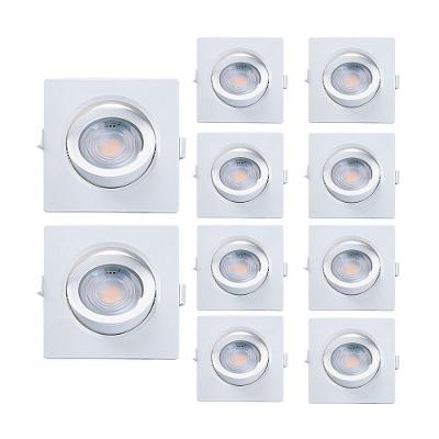 Kit 10 Spot De Led Embutir Alltop Par20 Quadrado 7w Bivolt Taschibra 4000k Luz Neutra