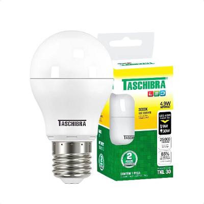 Kit 25 Lâmpadas Led Bolinha Tkl 4,9w Taschibra E27 Bivolt 3000k Quente