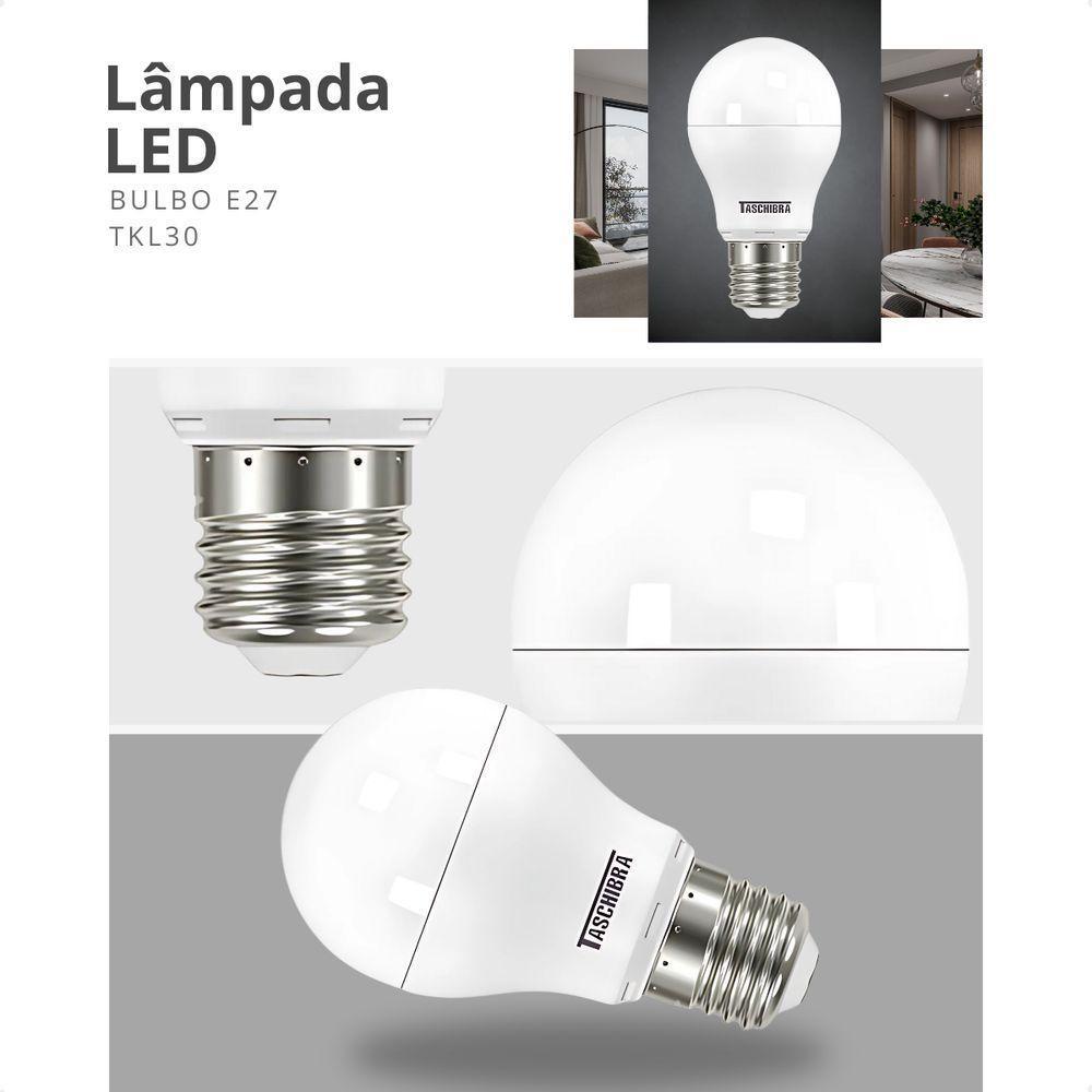 Kit 25 Lâmpadas Led Bolinha Tkl 4,9w Taschibra E27 Bivolt 6500k Frio - 6