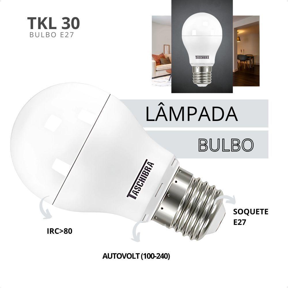 Kit 5 Lâmpadas Led Bolinha Tkl 4,9w Taschibra E27 Bivolt 3000k Quente - 6