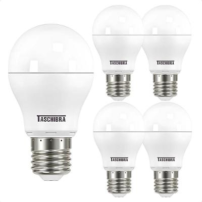 Kit 5 Lâmpadas Led Bolinha Tkl 4,9w Taschibra E27 Bivolt 3000k Quente