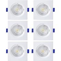 Kit 6 Spot De Led Embutir Slim Par20 Quadrado 8w Bivolt 3000k Quente - 1