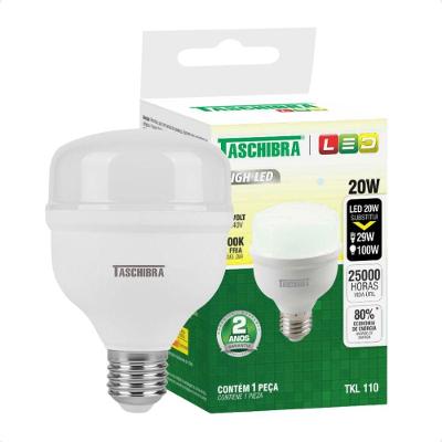 Kit 3 Lâmpadas High Led Tkl 20w Taschibra E27 Bivolt 3000k Quente