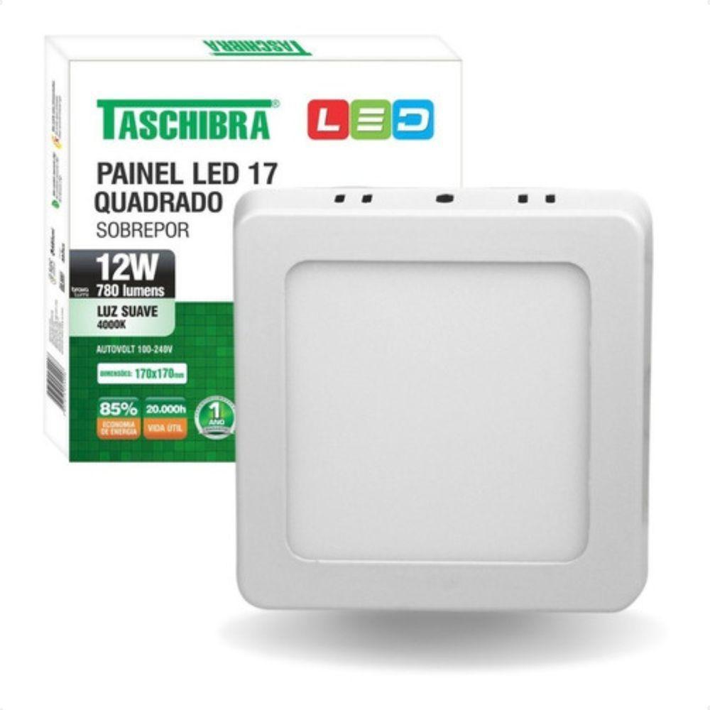 Plafon Taschibra Angra 25cm Quadrado Branco E27 Bivolt Com Lâmpada 4000k Neutro - 4