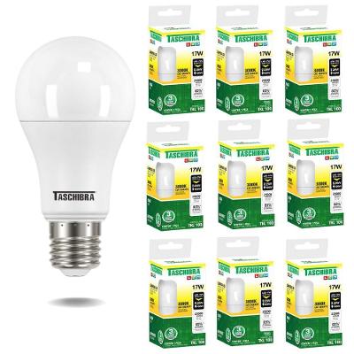 Kit 10 Lâmpadas Led Bulbo Tkl 17w Taschibra E27 Bivolt 3000k Quente