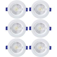 Kit 6 Spot De Led Embutir Slim Mr11 Redondo 3w Bivolt 6500k Frio - 1