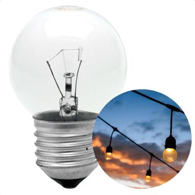 Kit 50 Lâmpadas Incandescente Taschibra Bolinha 40w E27 110v Leitosa