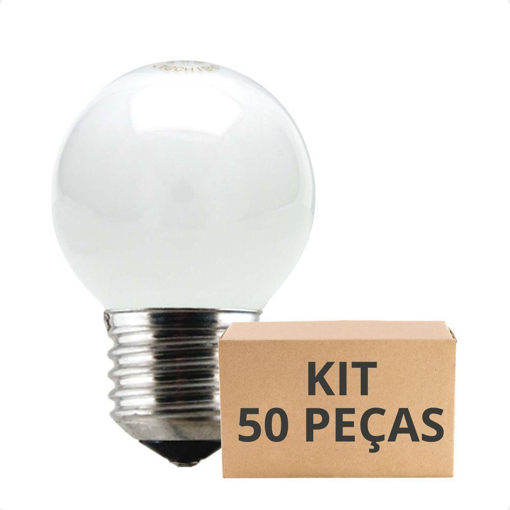 Kit 50 Lâmpadas Incandescente Taschibra Bolinha 40w E27 220v Leitosa - 1
