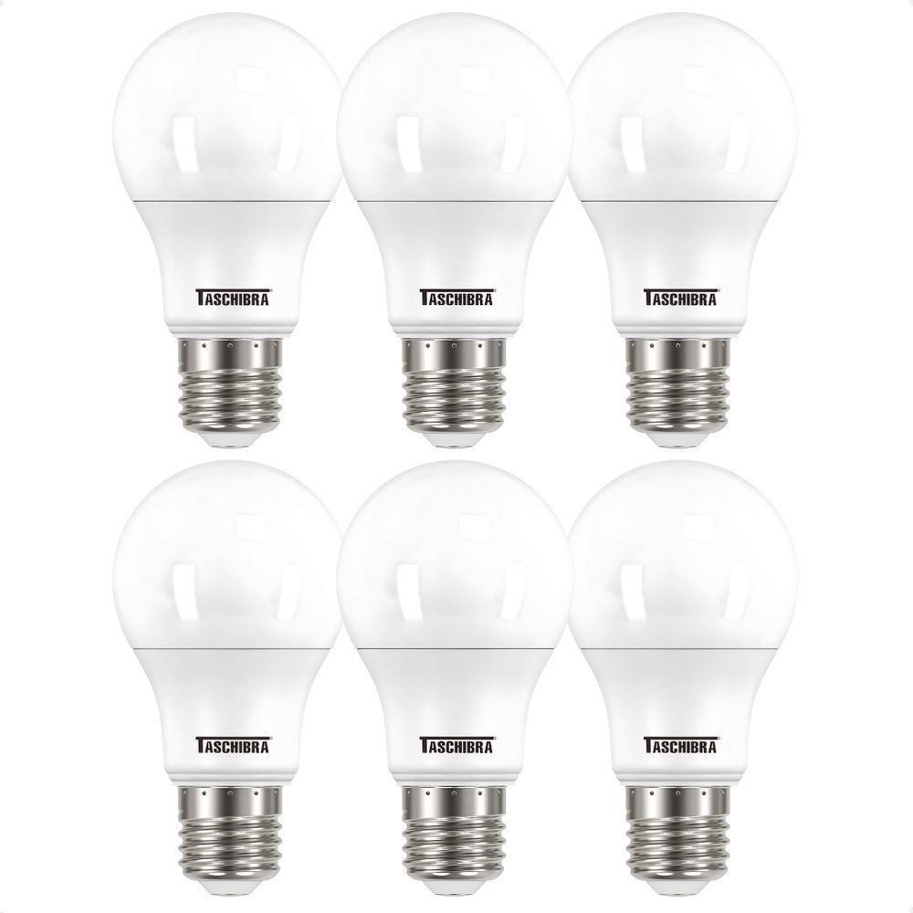 Kit 6 Lâmpadas Led Bulbo Tkl 9w Taschibra E27 Bivolt 3000k Quente - 1