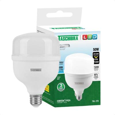 Kit 3 Lâmpadas High Led Tkl 50w Taschibra E27 Bivolt 6500k Frio