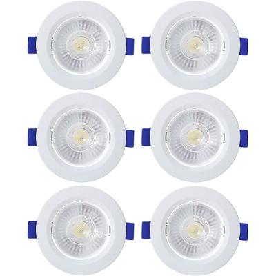 Kit 6 Spot De Led Embutir Slim Par20 Redondo 8w Bivolt 3000k Quente