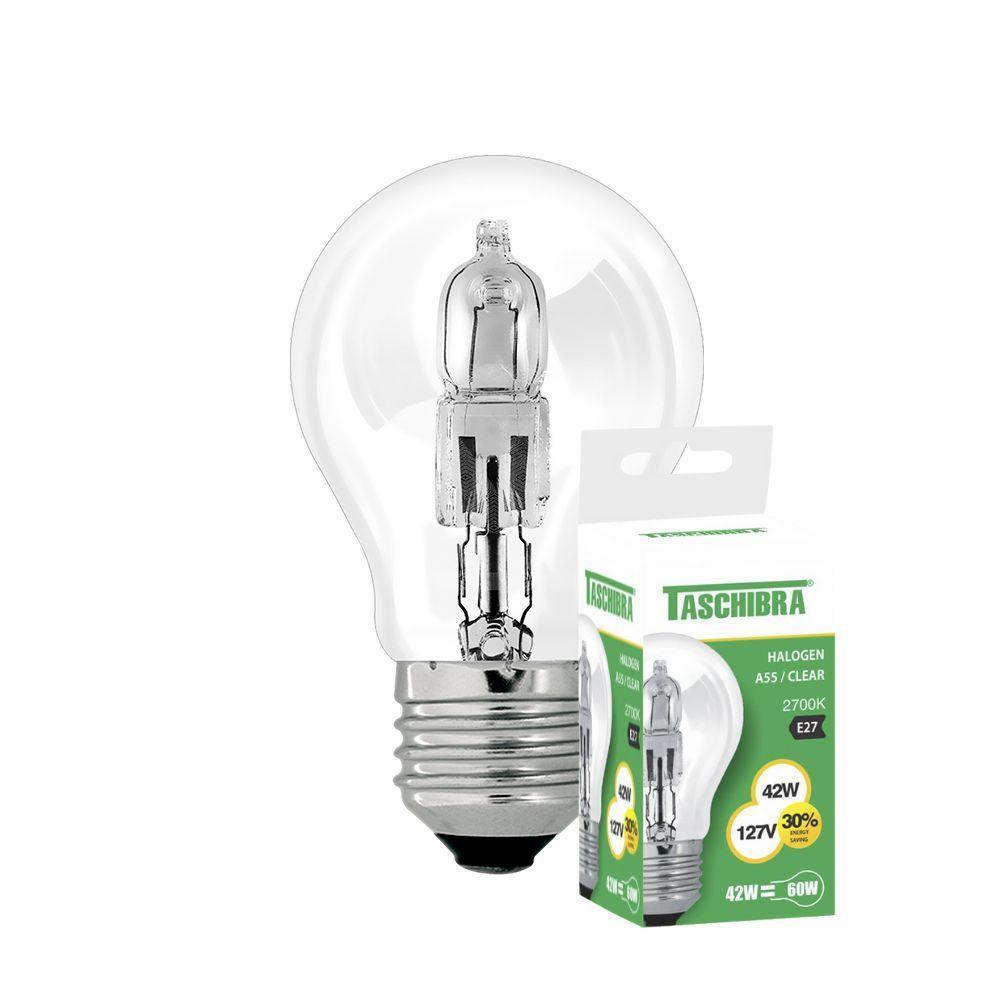 Kit 5 Lâmpadas Halógena Taschibra A55 42w E27 2700k 110v - 1