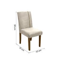 Conjunto de Mesa Sala de Jantar Atenas com 4 Cadeiras Carvalho-Off White-Bege 0,90m Quadrada Dobuê - 5