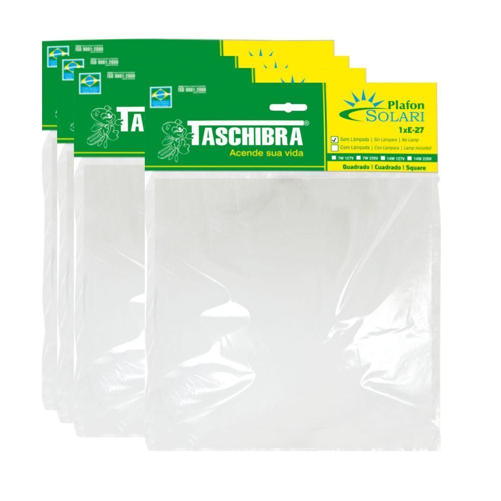 4 Plafon Solari Quadrado Branco Para 2 Lâmpadas E27 Bivolt - 1