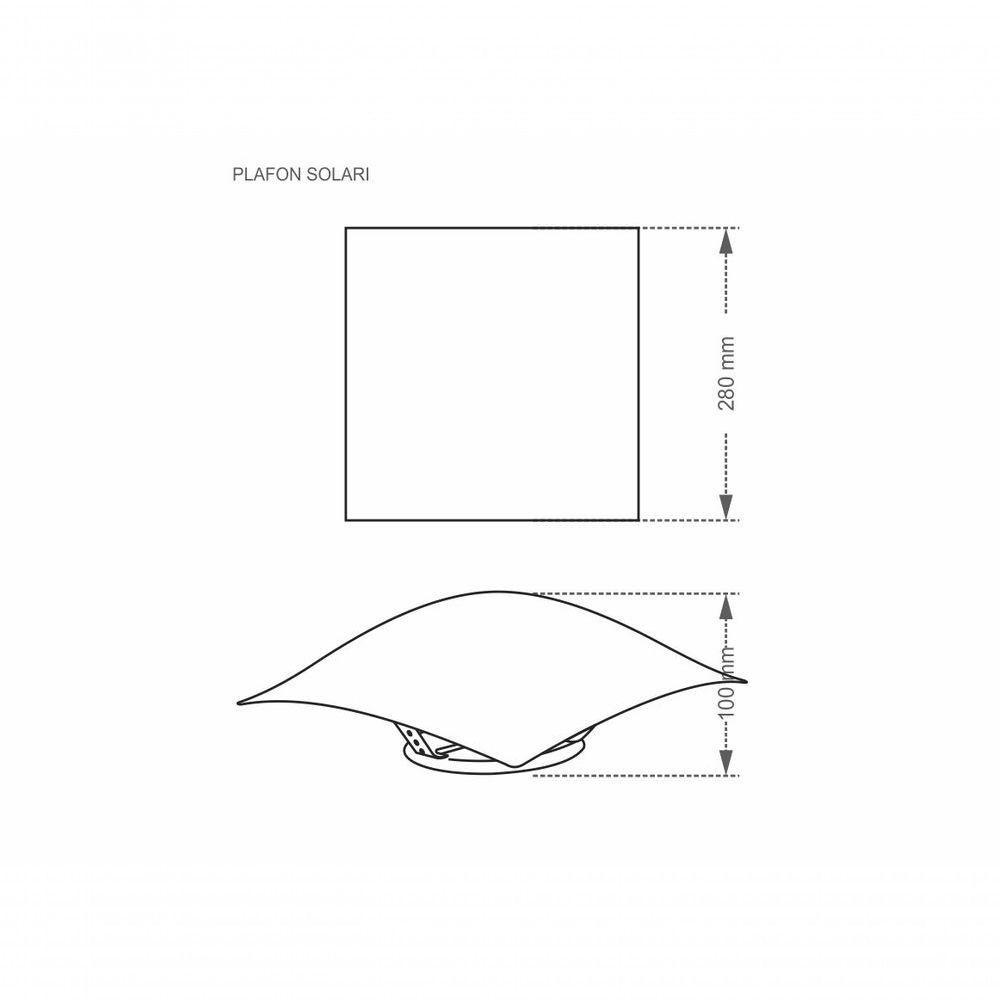 4 Plafon Solari Quadrado Branco Para 2 Lâmpadas E27 Bivolt - 5