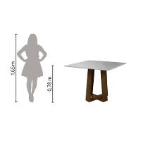 Conjunto de Mesa Sala de Jantar Atenas com 2 Cadeiras Carvalho-Off White-Bege 0,90m Quadrada Dobuê - 3