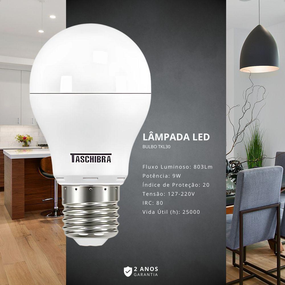 Kit 12 Lâmpadas Led Bulbo Tkl 9w Taschibra E27 Bivolt 4000k Neutro - 3