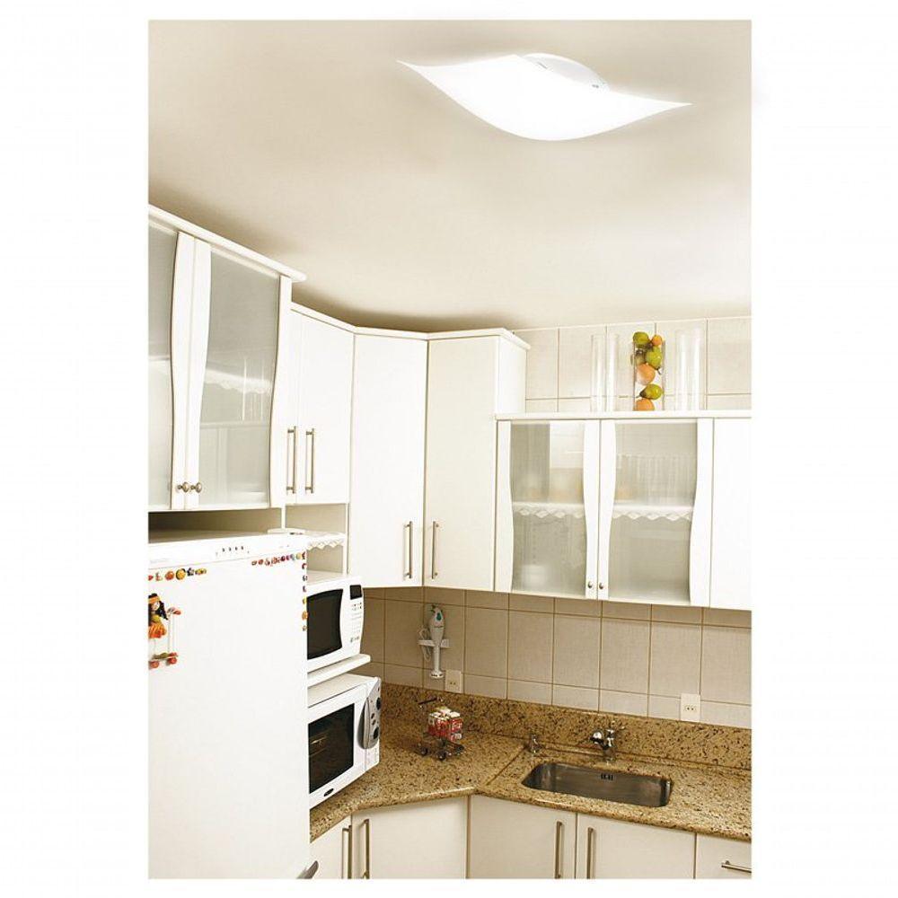 5 Plafon Solari Quadrado Branco Para 1 Lâmpada E27 Bivolt - 4