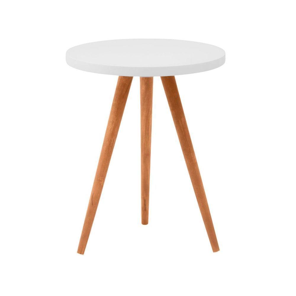 Conjunto Kit Com 3 Mesinhas Lateral De Canto Redonda Branco - Octavio Moveis - 2