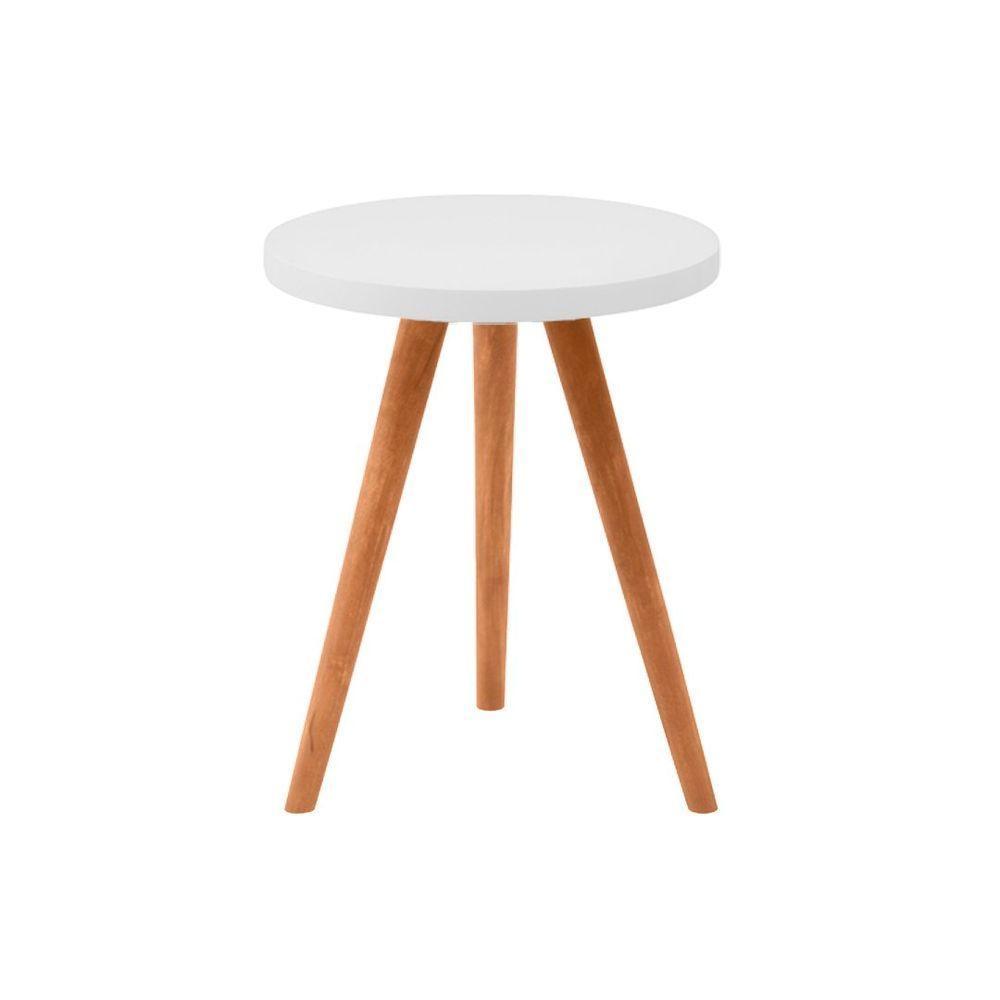 Conjunto Kit Com 3 Mesinhas Lateral De Canto Redonda Branco - Octavio Moveis - 3